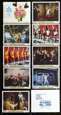 1g070 STRONGEST MAN IN THE WORLD 9 movie lobby cards '75 Walt Disney, Kurt Russell, Joe Flynn