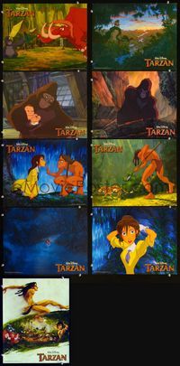 1g072 TARZAN 9 lobby cards '99 cool Walt Disney jungle cartoon, from Edgar Rice Burroughs story!