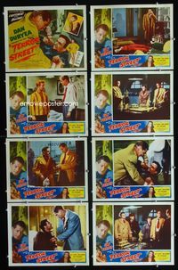 1g646 TERROR STREET 8 movie lobby cards '53 Dan Duryea, exploding with excitement and violence!