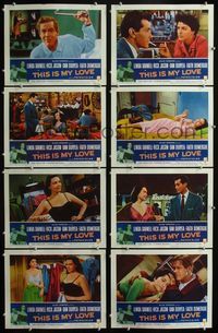 1g650 THIS IS MY LOVE 8 movie lobby cards '54 Linda Darnell, Dan Duryea, Faith Domergue