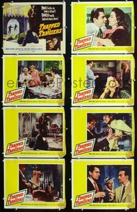 1g668 TRAPPED IN TANGIERS 8 movie lobby cards '60 Edmund Purdom, Genevieve Page, drug smuggling!