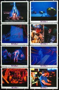 1g669 TRON 8 movie lobby cards '82 Walt Disney sci-fi, Jeff Bridges, cool special effects!
