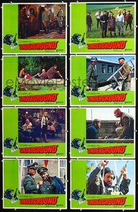 1g679 UNDERGROUND 8 movie lobby cards '70 Robert Goulet, WWII sabotage, ambush, kidnap!