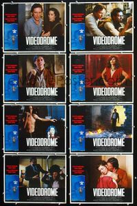 1g689 VIDEODROME 8 movie lobby cards '83 David Cronenberg, James Woods, Debbie Harry, sci-fi!