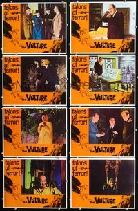 1g699 VULTURE 8 movie lobby cards '66 half man, half beastbird, talons of terror!