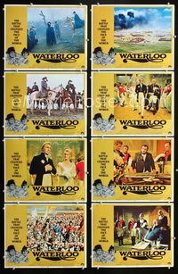1g707 WATERLOO 8 movie lobby cards '70 Rod Steiger as Napoleon Bonaparte, Orson Welles, Plummer