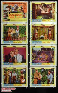 1g720 WHITE ORCHID 8 movie lobby cards '54 William Lundigan, Peggie Castle