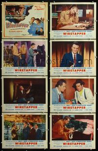1g727 WIRETAPPER 8 movie lobby cards '56 Jim Vaus, inside story of gangsters, gamblers, and bookies!