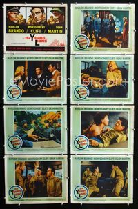 1g740 YOUNG LIONS 8 lobby cards '58 WWII soldiers Marlon Brando, Dean Martin & Montgomery Clift!