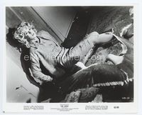 1h028 BIRDS 8x10 movie still '63 Alfred Hitchcock, Tippi Hedren dazed on floor after birds attack!