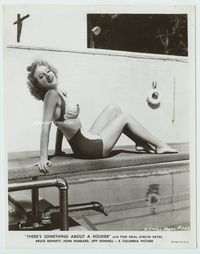 1h330 THERE'S SOMETHING ABOUT A SOLDIER 8x10 still '44 sexy Evelyn Keyes in bikini on diving board!