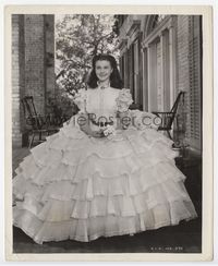 1h124 GONE WITH THE WIND 8x10 '39 great c/u image of smiling Vivien Leigh in wonderful hoop dress!