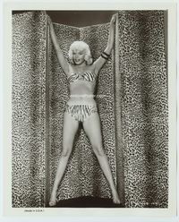 1h170 JAYNE MANSFIELD 8x10 movie still '50s ultra sexy full-length portrait in zebra skin bikini!