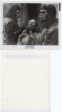 1h243 PLANET OF THE APES 8x10 movie still '68 Charlton Heston bound and gagged by two gorillas!