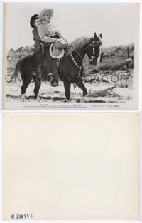 1h290 SILVER CANYON 8x10.25 '51 great image of Gene Autry riding Champion with Gail Davis on back!