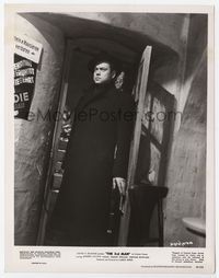 1h333 THIRD MAN 8x10 still '49 classic image of Orson Welles full-length in black trench coat!