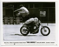 1h352 VIVA KNIEVEL 8x10 movie still '77 great image of man leaping over the motorcycle daredevil!