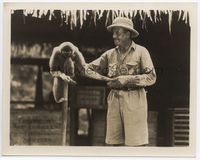 1h366 WILD CARGO 8x10 movie still '34 Frank Buck in African jungle with golden gibbon monkey!