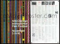 1i004 12th CHICAGO INTERNATIONAL FILM FESTIVAL 28x42 1sheet '76 cool psychedelic film strip image!