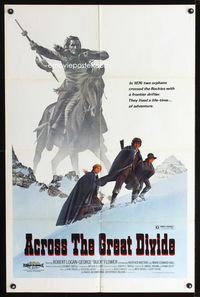 1i020 ACROSS THE GREAT DIVIDE one-sheet movie poster '77 Ralph McQuarrie Native American art!