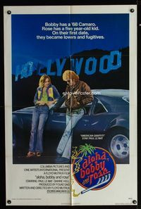 1i032 ALOHA, BOBBY & ROSE one-sheet movie poster '75 Paul Le Mat by his 1968 Chevy Camaro!