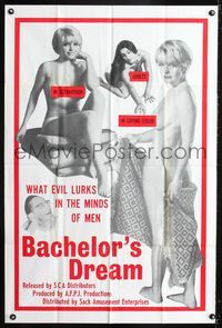 1i050 BACHELOR'S DREAM 28x42 1sh '67 these sexy babes are the evil that lurks in the minds of men!