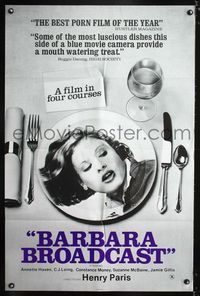 1i054 BARBARA BROADCAST one-sheet poster '77 sexy Annette Haven on dinner plate, Radley Metzger