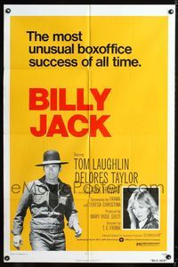 1i075 BILLY JACK one-sheet movie poster R73 Tom Laughlin, Delores Taylor