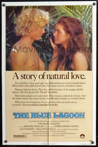 1i087 BLUE LAGOON one-sheet movie poster '80 sexy young Brooke Shields & Christopher Atkins!