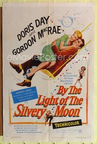 1i103 BY THE LIGHT OF THE SILVERY MOON 1sh '53 great romantic artwork of Doris Day & Gordon McRae!