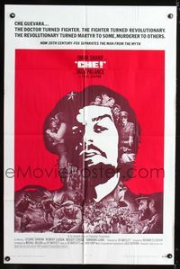 1i117 CHE int'l one-sheet poster '69 art of Omar Sharif as Guevara, Jack Palance as Fidel Castro!