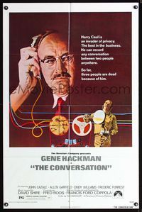1i132 CONVERSATION one-sheet poster '74 Gene Hackman is an invader of privacy, Francis Ford Coppola
