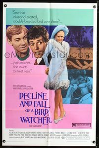 1i153 DECLINE & FALL OF A BIRD WATCHER one-sheet movie poster '69 she's sexy and wants to meet you!