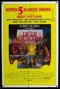 1i156 DEER HUNTER one-sheet '78 Robert De Niro, Cimino, Winner 5 Academy Awards, Jezierski artwork!