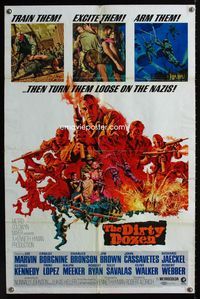 1i177 DIRTY DOZEN one-sheet movie poster '67 Charles Bronson, Jim Brown, Lee Marvin, Robert Aldrich