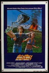 1i179 DIRTY MARY CRAZY LARRY style A one-sheet '74 Peter Fonda & sexy Susan George ridin' easy!