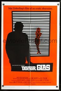 1i187 DOCTOR GLAS one-sheet movie poster '69 Mai Zetterling's film of erotic obsession, voyeur sex!