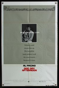 1i189 DOG DAY AFTERNOON style B one-sheet movie poster '75 Al Pacino, Sidney Lumet crime classic!