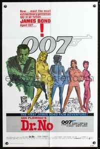 1i195 DR. NO int'l one-sheet movie poster R80 Sean Connery IS James Bond 007!