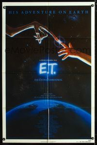 1i201 E.T. THE EXTRA TERRESTRIAL one-sheet poster '82 Steven Spielberg classic, John Alvin art!