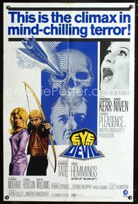 1i218 EYE OF THE DEVIL one-sheet poster '67 introducing sexy Sharon Tate, mind-chilling terror!