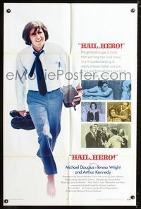 1i266 HAIL HERO int'l one-sheet movie poster '69 hippie Michael Douglas, Vietnam anti-war movie!