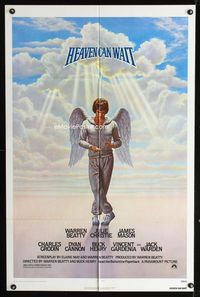 1i271 HEAVEN CAN WAIT one-sheet movie poster '78 art of angel Warren Beatty, football!