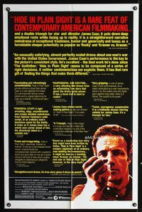 1i284 HIDE IN PLAIN SIGHT reviews one-sheet movie poster '80 star & director James Caan!