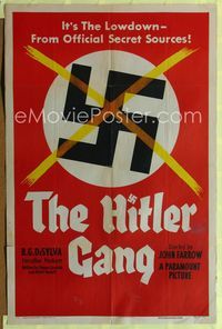 1i289 HITLER GANG style A one-sheet '44 one of the greatest World War II propaganda movie posters!