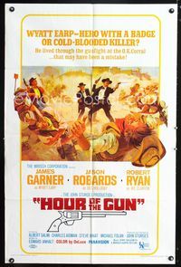 1i294 HOUR OF THE GUN 1sheet '67 James Garner as Wyatt Earp, John Sturges, was he a hero or killer?