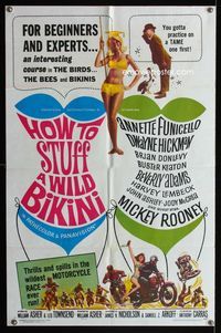 1i298 HOW TO STUFF A WILD BIKINI one-sheet '65 Annette Funicello, Buster Keaton, Dwayne Hickman