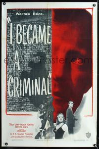 1i303 I BECAME A CRIMINAL one-sheet movie poster '48 English bobbies made Trevor Howard a fugitive!