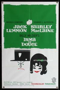 1i315 IRMA LA DOUCE style B one-sheet '63 Billy Wilder, great art of Shirley MacLaine & Jack Lemmon!