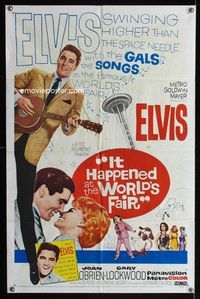 1i319 IT HAPPENED AT THE WORLD'S FAIR one-sheet poster '63 Elvis Presley sightsees & romances gals!